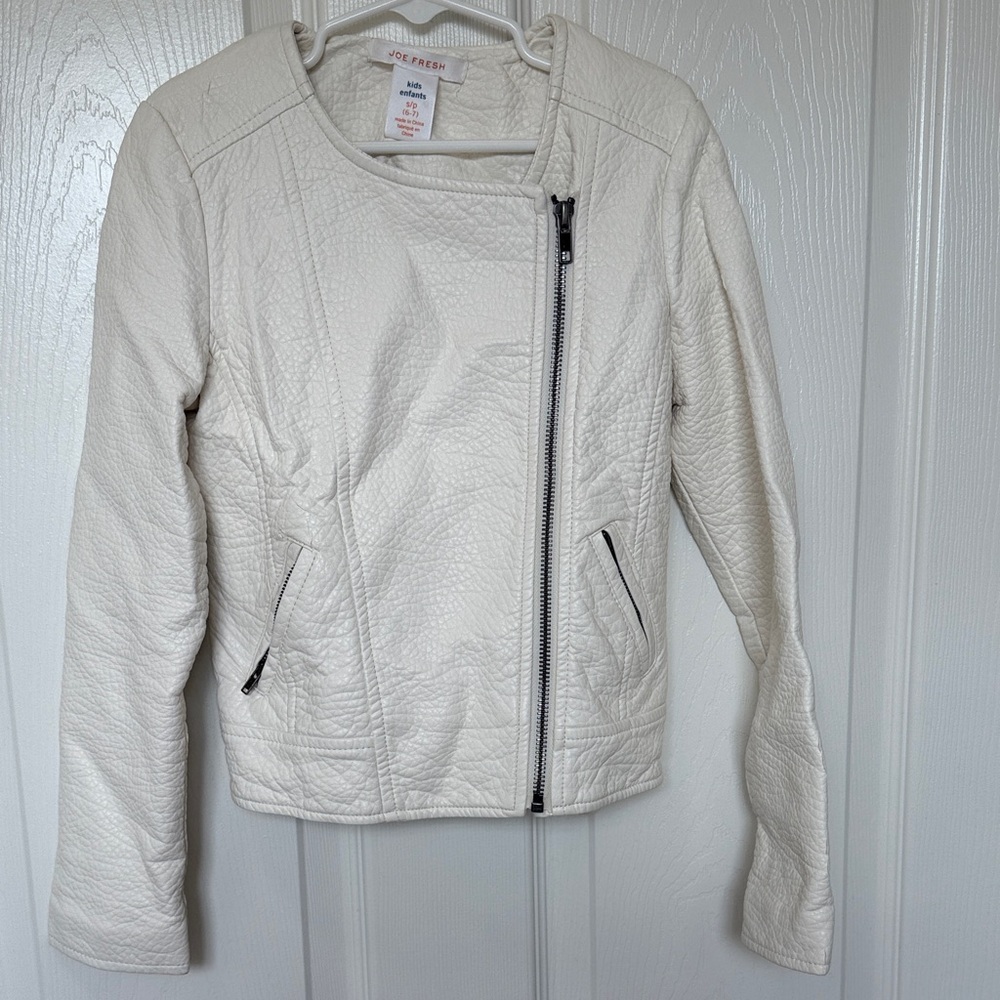 Joe Fresh Cream Leather Jacket for Kids